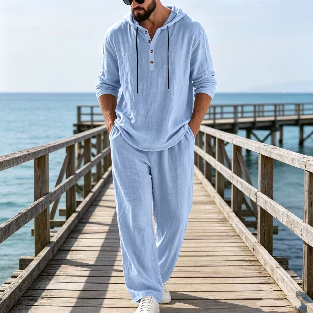 بدلة رجالية كاجوال من الكتان ل - مراجعة Mens Linen Shirt Long Sleeve وسعره