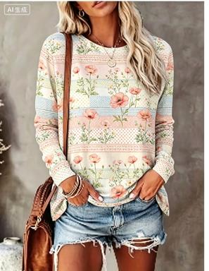 قميص نسائي بأكمام طويلة بتصميم - مراجعة T-Shirts وسعره