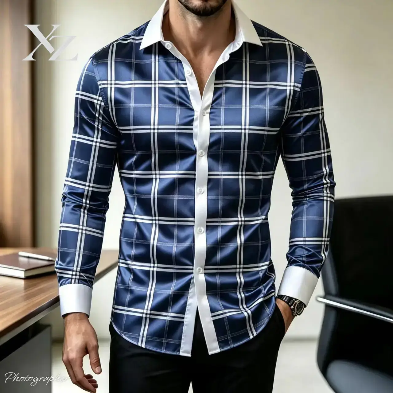 قميص رجالي أنيق بأكمام طويلة و - مراجعة Mens Satin Silk Dress Shirt وسعره