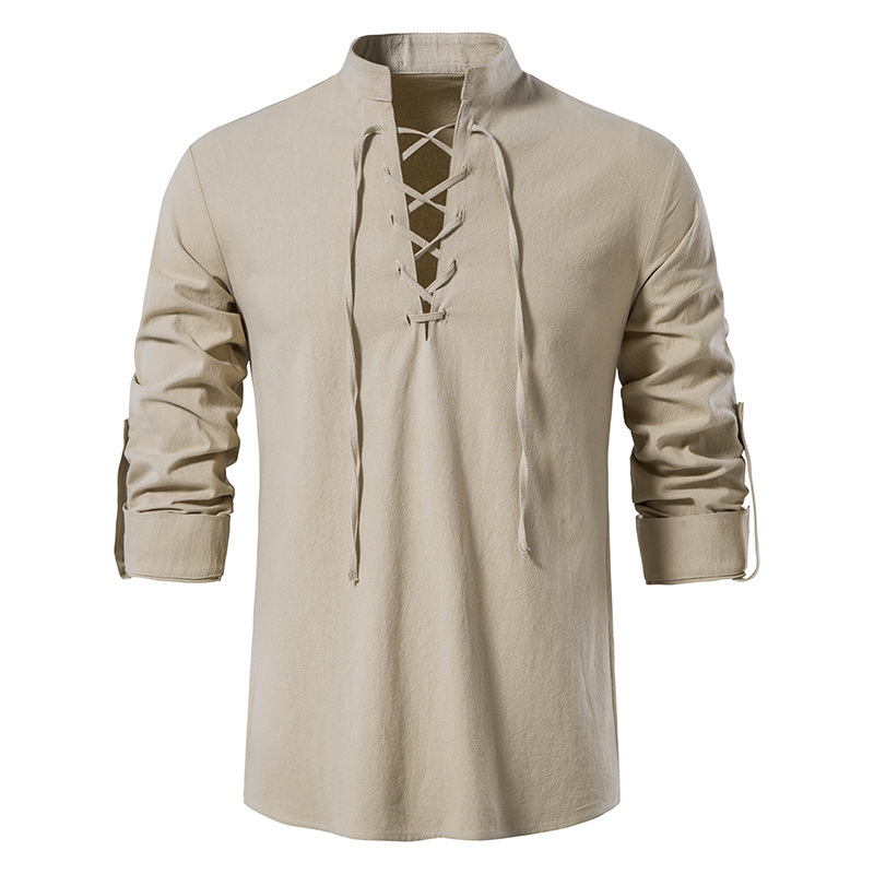 قميص رجالي من القطن والكتان بت - مراجعة Mens Linen Shirt Long Sleeve وسعره