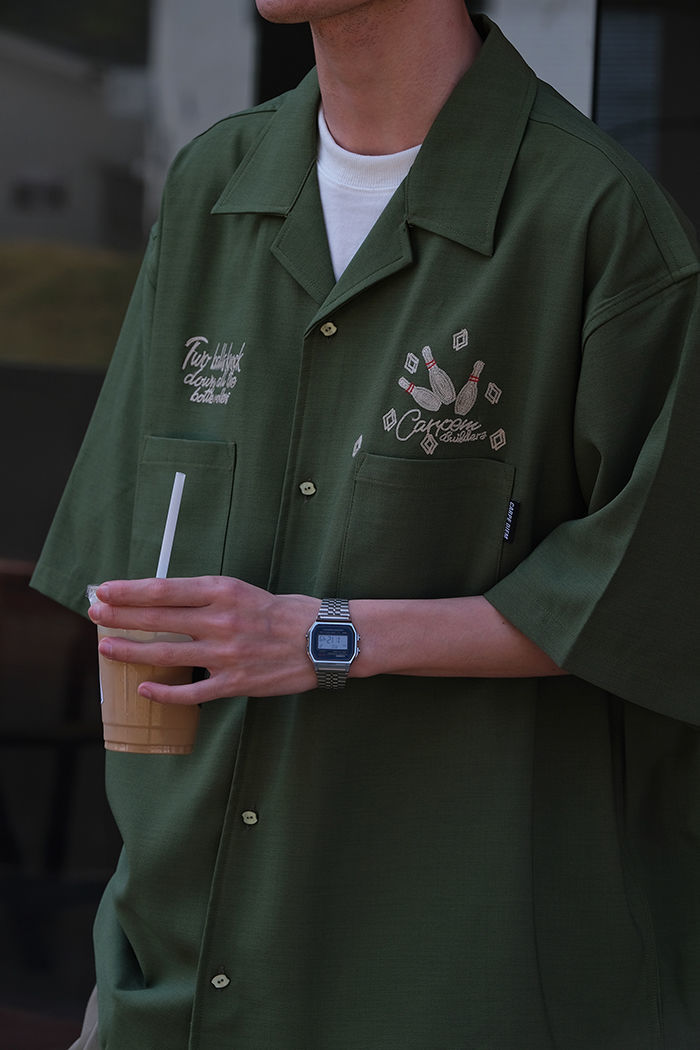 البولينج التطريز الأخضر الأدوا - مراجعة Short Sleeve Bowling Shirt Retro وسعره