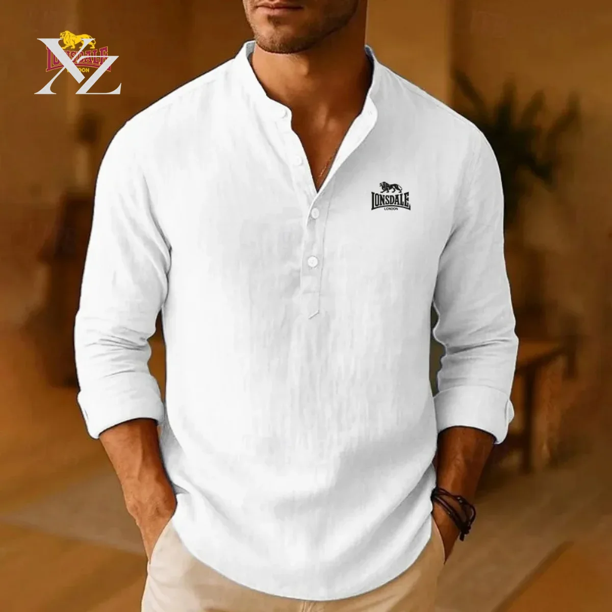 قمصان رجالية جديدة من LONSDALE - مراجعة Mens Linen Shirt Long Sleeve وسعره