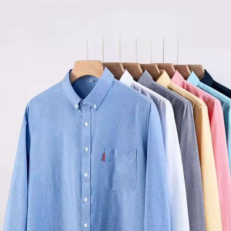 100% القطن الخالص الرجال قميص  - مراجعة Oxford Cotton Casual Shirt Business وسعره