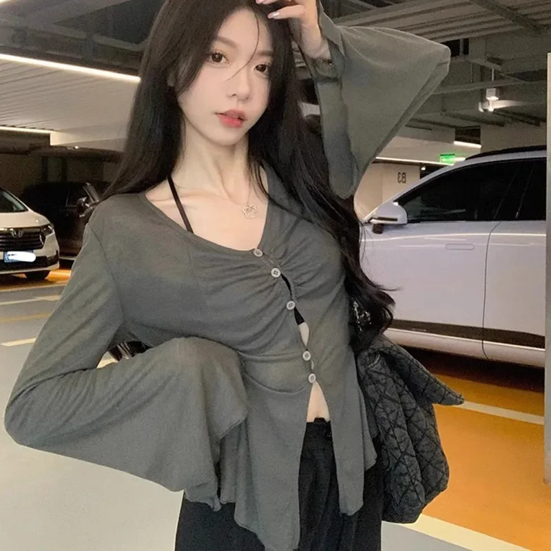 بلوزة بأكمام شفافة - قميص مطوي - مراجعة Shirts وسعره